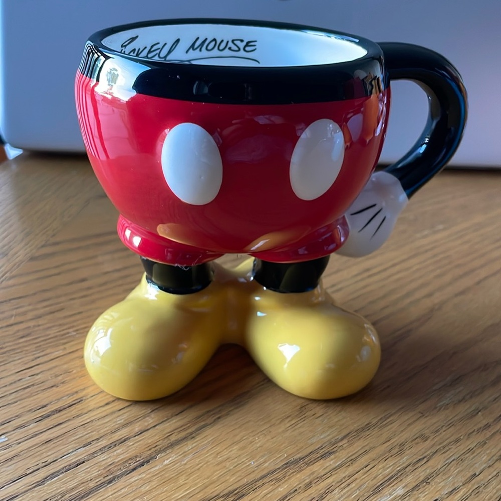 Disney Mickey Mouse Red Molded Mug with Arm NWOT